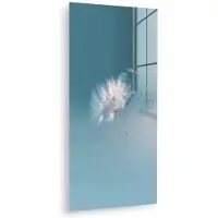 MuchoWow Glasschilderij 60x120 cm - Schilderij acrylglas - Paardenbloempluisje - Blauw - Lucht - Foto op glas - Muurdecoratie woonkamer - Wanddecoratie slaapkamer - Schilderijen