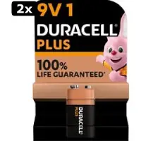 Duracell 2x Plus Alkaline 9V batterijen - 1 stuk