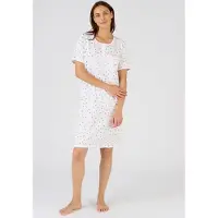 Damart - Nachthemd van zuiver gekamd katoen - Dames - Roze - 46-48 (L)