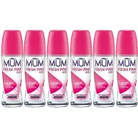 Mum | 6 x deoroller Fresh Pink Rose | 0% alcohol | anti perspirant | 6 x 50 ml