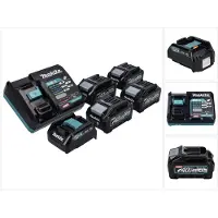 Makita Power Source Kit 40 V max. met 4x BL 4040 accu 4,0 Ah XGT + DC 40 RA snellader XGT LXT + ADP10 laadadapter