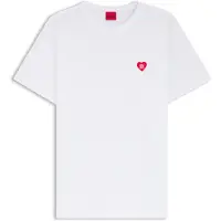 HUGO Shirt 'Damacia_6' rood / wit