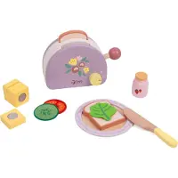 ClassicWorld houten speelgoed broodrooster ontbijtset voor kinderen.