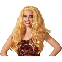 BigBuy Verkleedpruik Dames Fantasia - blond - lang golvend haar - Beroemdheid - Seventies/Eighties/Prinses/Filmster - carnaval