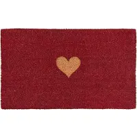 Clayre & Eef Deurmat 75x45 cm Rood Kokos Hart