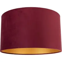 QAZQA Velours lampenkap rood 35/35/20 met gouden binnenkant