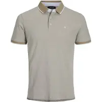 Jack & Jones Shirt 'JJEPaulos' donkerbeige / lichtgrijs / zwart / wit