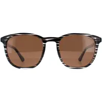 Police Lunettes de soleil polarisées SPLF18E 6BZP rayées gris marron