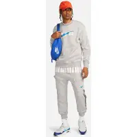 Nike Air Heren Fleece BB Crewneck Trainingspak in Grijs