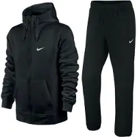 Nike Heren Club Fleece volledig trainingspak zwart