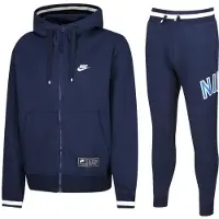 Nike Air heren trainingspak met doorlopende ritssluiting volledig in marineblauw