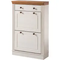 Notio Living Anita-Schoenenkast - 2 Kleppen 1 Lade - Wit Grenen