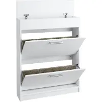 Notio Living Bill|Schoenenkast met 2 kleppen en 1 bovenplaat klep Wit