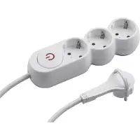 Conmetall stopcontact met 3 stopcontacten, schakelaar en platte stekker
