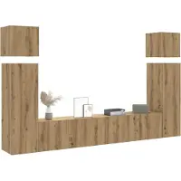 vidaXL 8-delig Tv-meubelset wandmontage bewerkt hout artisanaal eiken