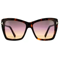 Tom Ford zonnebril Leah FT0849 55B Gekleurde Havana Smoke Gradiënt