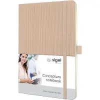 Sigel notitieboek - Conceptum Pure - A5 - beige - softcover - 194 pagina's - ruit - 80 grams papier - SI-CO332