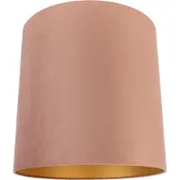 QAZQA Fluwelen lampenkap roze 40/40/40 met gouden binnenkant
