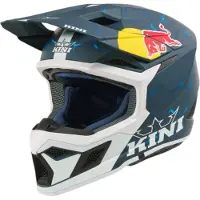 Kini MX3 Red Bull 1.0, motorcrosshelm ,Mat Donkerblauw/Wit/Blauw ,S