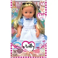 Dimian Molly Alice Pop met Blauw Kleedje - 40 cm