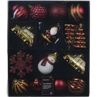 Décoris Mix box kunststof multi shiny matt glitter mix - 25 stuks (ø8 cm)