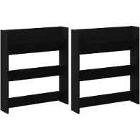 vidaXL Schoenenkast 2 st 86 x 18 x 90 cm Bewerkt hout Zwart Eiken