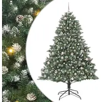 vidaXL Kunstkerstboom Groen 210 cm PVC en Plastic en Staal