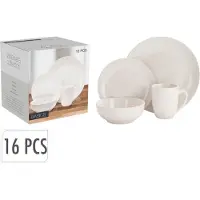 Excellent houseware Servies set - 16-delig - wit - porselein - dinerservies - tafelservies - serviesset voor 4 personen