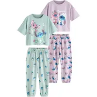 Next Nachtkledij 'Lilo & Stitch' blauw / mintgroen / pastellila / wit