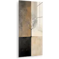 MuchoWow Glasschilderij 20x40 cm - Schilderij acrylglas - Boom - Vlakken - Takken - Kleurverloop - Foto op glas - Muurdecoratie woonkamer - Wanddecoratie slaapkamer - Schilderijen
