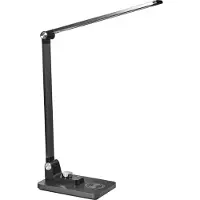 Beliani ENIF - Bureaulamp LED - Zwart - Aluminium/Synthetisch materiaal