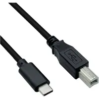 Roline USB2.0 Type C-kabel, C - B, M/M, zwart, 4,5 m