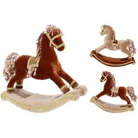 Nampook Hobbelpaard pailletten bruin kerstversiering