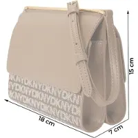 DKNY Schoudertas 'MONA' camel / wit