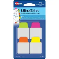 Avery Zweckform AVERY Zelfklevende tabs 1 x 2,5 x 3,8 cm Kleurenassortiment 74759 40 Stuks