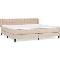 vidaXL Boxspring met matras kunstleer cappuccinokleurig 200x200 cm