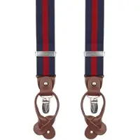 Suitable Luxe Bretels Navy Streep Rood - | Donkerblauw | Maat one size