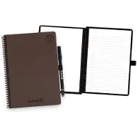 Bambook Coffee Based uitwisbaar notitieboek - A5 - Pagina's: Blanco & Gelinieerd - Duurzaam, herbruikbaar whiteboard schrift - Met 1 gratis stift