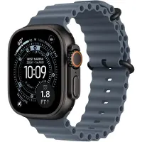 Apple Watch Strap - 49mm - Black Titanium Finish - Anchor Blue - Ocean Band