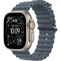 Apple Watch Strap - 49mm - Natural Titanium Finish - Anchor Blue - Ocean Band