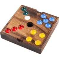 Engelhart Edelstenen Spel – Walnoothout – 18,3 x 18,3 x 4 cm – Inclusief 60 Edelstenen – Strategisch Bordspel –