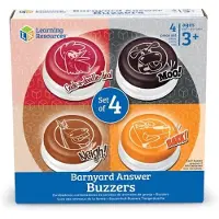 Learning Resources Antwoordknop Buzzers met Dierengeluiden (Set van 4)