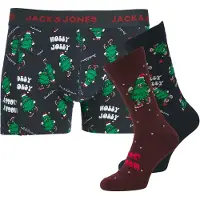 Jack & Jones Boxershorts 'Jacjolly Xmas' nachtblauw / groen / robijnrood / wit
