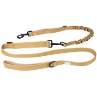Explor duvoplus Ultimate Fit 2in1 Leiband Hond - met Anti-schok en Inkortbaar tot 120cm - Reflecterend - 180cm x 25mm - Honey Gold