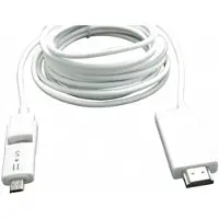 Dolphix USB Micro naar HDMI MHL kabel - 5-pins + 11-pins (Samsung) / wit - 2,5 meter