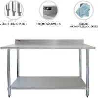 KuKoo 4FT Keukenwerkbank Horeca Tafel Commercieel Roestvrij Staal Prep Oppervlak