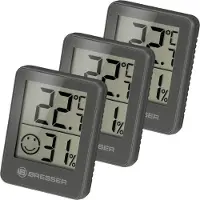 Bresser ClimaTemp Hygro Indicator Set van 3 Thermo-/Hygrometers (grijs)