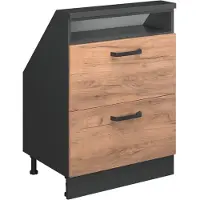 Vicco R-Line Keukenkast voor schuine wand – 60 cm met 2 laden Eik goud/antraciet