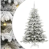 vidaXL Kunstmatige Hinged Kerstboom Wit 210 cm PE en PVC