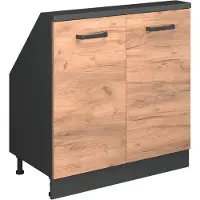 Vicco Rion Kast voor schuine wand – met 2 deuren Eik goud/antraciet